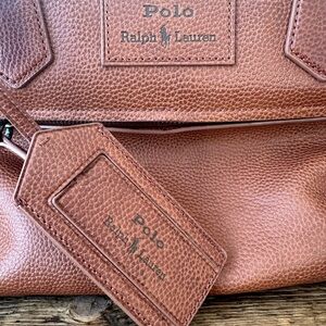 Polo by Ralph Lauren Tan Leather Travel Bag with Strap